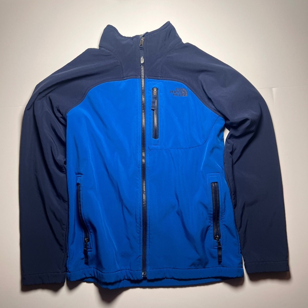 The North Face Apex Bionic Jacket Mens M Blue Navy Softshell Windproof Full Zip